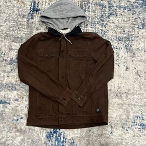 Vans Brown Trucker Jacket with Gray Hood